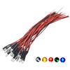 Vrabocry 25 pezzi (5 colori x 5 pezzi) 12 Volt LED emettono diodi precablati DC 12 V 3 mm LED vari kit lenti trasparenti bianco rosso giallo verde blu 1,5 Hz lampeggianti piccole lampadine LED