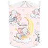Clastyle 45L Grande Ceste Biancheria Bambini Elefante Dormire Rosa con Coperchio per Ragazzo Ragazza Cestino Portaoggetti Giocattoli Pieghevole Vestiti Giocattolo con Manici per Bagno Cameretta