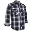 Dctop Camicia da uomo a maniche lunghe, con bottoni a pressione, tinta unita, vestibilità normale, per il tempo libero, da lavoro, da stirare, Bianco A Scacchi #28, L