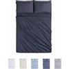 Todocama Set di lenzuola da 4 pezzi - 4002 - Lenzuolo con angoli - Sopra - Due federe da 50 x 80 cm (Letto 90 x 190/200 cm, Grigio Scuro)