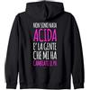 LUMOMIX Felpe Donna Zip E Cappuccio Divertenti Non Sono Nata Acida Felpa con Cappuccio