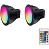 noobibaba GU4 LED 12V RGB MR11 Lampade Cambia Colore, MR11 LED 12V 3W Attacco Bi-Pin, Bianco Caldo + 15 Multicolore per Illuminazione Paesaggistica (2 Lampade, 1 Telecomandi)