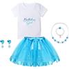 YYDSXK Costume da Principessa Elsa,Tutu Elsa Frozen Bambina con 7Pezzi Accessori da Principessa,Vestito Compleanno Bambina Manica Corta Tutu Gonna Set per Festa Cosplay Halloween Carnevale Natale (L)