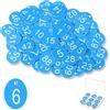 Tenare 100 Etichette Numerate in Plastica Gettoni con Numeri 1-100 Piccole Targhette Identificative Impermeabili con Foro per Guardaroba Hotel Bagagli, Senza Anelli Portachiavi (Blu, Bianco)