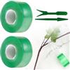 KARELLS 2 Rotolo Innesto del Nastro, 100m x 2cm Nastro Innesto, Stretchable Giardinaggio, Film Innesto, Nastro per Innesto da Giardino, Nastro da Innesto Piante, con 2pcs Strumenti per Trapianto