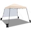 Yaheetech Gazebo da Giardino Richiudibile 3 x 3 m Telo di Copertura Impermeabile Protezione Solare Gazebo da Esterno in Ferro con Sacca di Trasporto Terrazza Fiera Feste Campeggio Bar Pub Beige