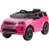 Baroni Toys Macchina Elettrica per Bambini Land Rover Range Rover Baby car Elettrica Full Optional Rosa, Auto Telecomandata con Sedile in Pelle e Porte Apribili, Doppio Motore 12V, Carico fino a 25 Kg