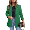 Yeooa Donna Elegante Blazer a Maniche Lunghe Cardigan Casual con Bottoni Manica Lunga Slim Lapel Blazer a Tinta Unita Giacca Formale da Ufficio Giacca Corta con Tasche (Verde,M)