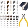 Anseom 60 Pezzi Illuminato Riparazione Cerniera in Metallo Set Cerniera Sostituzione in Lega di Zinco con 1 Zipper Install Pieghevole Tool Kit