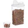 Relaxdays Contenitore Ermetico con Misurino, 2,3 L, Porta Crocchette Cani e Gatti, Riso, Cereali, Detersivo, Trasparente, 30 x 15 x 10 cm
