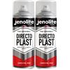 JENOLITE Directoplast Vernice lucida | CARDINALE ROSSO | 2x400ml | Vernice spray multisuperficie | Per tutti i tipi di plastica | Nessun primer richiesto | RAL3001