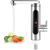 LIFEJXWEN Rubinetto Elettrico Caldo Istantaneo 3300 W, Scaldacqua Elettrico Con Display Temperatura LED, Rubinetto da Cucina Rotante a 360 ° in Acciaio Inox