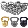 GORILLA SPORTS® Kettlebell - Set Pesi/Peso Singolo, in Ghisa, Antiscivolo, Base Appiattata, Argento - Attrezzi Palestra Casa, Fitness, Squat, Potenziamento Muscolare, Sport, Attrezzature, Training