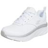 Skechers D'lux Walker - Timeless Path, Sneaker Donna, Bianco White Leather Silver Trim, 40 EU