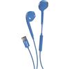 Music Hero auricolari a filo USB-C, cuffiette USB-C, comandi integrati, microfono, semi in-ear, blu