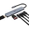 Qhou Hub USB C, 7 in 1 Adattatore USB C Multiporta per Doppio Monitor compatibile con MacBook Pro/Surface Pro 8 e altri dispositivi di tipo C (4K HDMI, USB C 3.0, 2 USB 3.0, 100 W PD, SD/TF)