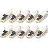 DIGITUS DN-93631 - Connettore di rete Cat 6A - 10 pezzi - Schermato a 360° - Connettore di campo RJ45 Cat6A - Installazione senza attrezzi - 500 MHz - 10GBase-T - 10 Gbit/s - AWG 27/7 a AWG 22/1