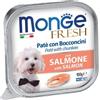 Monge fresh in vaschetta pate' con bocconi di salmone 100 gr