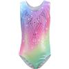 Happy Cherry Bambina Body Ginnastica Classica Senza Maniche Ragazze Leotards da Danza Balletto Gara Artistica con Stampa Colorata Costume da Ballo Elastico, 5-6 Anni