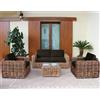 DecHome Salotto da Giardino in Rattan con Divano due Poltrone e Tavolino con cuscini cm 104x174x66 colore Naturale - WI806909-NAT