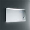 Lineabeta Specchio LED Acrux 140x80cm con cornice grigia e specchio ingranditore