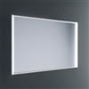 Lineabeta Specchio LED Pyxis 90x80cm con cornice bianca e antiappannamento