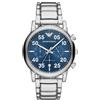 Emporio Armani Orologio Uomo, movimento cronografo, cassa in acciaio inossidabile 43 mm con bracciale in acciaio inossidabile, AR11132