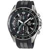 Casio EDIFICE Orologio, Robusta Cassa in Acciaio Inox, 10 BAR, Nero/Azzurro, Uomo con Cinturino in Resina EFV-550P-1AVUEF