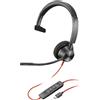 HP - POLY ENTERPRISE AUDIO (NG) POLY Cuffie monoaurali Blackwire 3310 con connettore USB-C, certificate per Microsoft Teams + adattatore USB-C/A