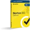 Norton 360 Deluxe 2024 Antivirus per 5 dispositivi Licenza di 1 anno Secure VPN e Password Manager PC, Mac, tablet e