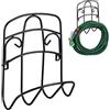 Relaxdays Portatubo da Parete, per Tubi per Irrigazione da 38m con Spessi 5/8'', Supporto da Giardino Salvaspazio, Nero
