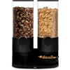 mikamax Dispenser di Cereali 2×3L - Dispenser di Design per Cornflakes, Muesli e Cereali per la Colazione - Doppio Contenitore Trasparente - Igienico e Salvaspazio