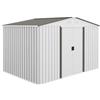 Outsunny Casetta da Giardino in Lamiera con 2 Porte Scorrevoli, Ripostiglio da Esterno in Acciaio, Casetta da Giardino Moderna, 277x195x192 cm, Argento | Aosom Italy