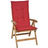 Beautissu Cuscino per sedia a sdraio Loft HL 120x50x6cm resistente e comodo anche per sedie reclinabili, spiaggine e poltrone - rosso