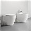 Arcdesign Selection Sanitari filomuro in ceramica bianco lucido vaso rimless scarico a vortice | Florida