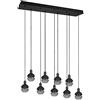 Trio Leuchten Trio, Sospensione, Mela 9xE14, max.25,0 W Vetro, Nero, Finitura: Metallo, nero opaco L:102,0cm, L:22,0cm, A:150,0cm IP20,Senza illuminante,Regolabile in altezza