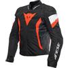 Dainese - Avro 5 Tex Jacket, Giacca Moto in Tessuto, con Protezioni su Spalle, Man, Nero/Rosso Fluo/Bianco, 54