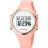 Gosasa Sport all'aperto donne orologi moda donna orologio casual calendario settimana display allarme impermeabile cinturino in gomma LED orologio digitale, Rosa, Sport