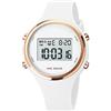 Gosasa Sport all'aperto donne orologi moda donna orologio casual calendario settimana display allarme impermeabile cinturino in gomma LED orologio digitale, bianco, Sport