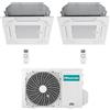 Hisense Dual Split Cassetta 9000+18000 Btu 3AMW62U4RJC ACT26UR4RCC8 ACT52UR4RCC8 Condizionatore 60x60 R-32 WiFi Opz