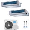 Midea Dual Split 12+18 Btu Canalizzabile Canalizzato M3OA-27HFN8-Q MTIU-12HWFNX(GA) MTIU-18HWFNX(GA) Condizionatore R-32