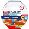 tesa, Nastro antiscivolo, molto ruvido e resistente, trasparente, Bianco, 5 m x 25 mm