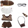 niannyyhouse 20 cm Peluche Bambola Vestiti Cappello Camicia Gilet Pantaloni Cravatta Zaino Occhiali Mailman Set 8 pollici Bambola Accessori Vestire