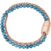Breil, Collezione Magnetica, Bracciale Small Ocean, con Catena a Margherita in Acciaio IP Rose Lucido e Agata Blu, Pratica Chiusura con Magnete, Colore Rose Gold e Blu, Misura 19 Cm