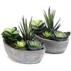 T4U ComSaf Pianta Artificiale Vaso Piante Grasse Verde Scuro Set di 2, Piante Finte Vasi Piante Fiori Artificiali da Interno Esterno Decorazioni per Soggiorno, Ufficio, Caffetteria, Negozio