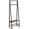 Amazon Basics Appendiabiti a 9 ganci con scarpiera e 2 ripiani, Nero, 65 x 33 x 170.1 cm