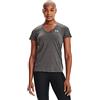 Under Armour Tech Short Sleeve V - Solid, Maglietta Donna, Carbon Heather, M