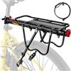 West Biking Portapacchi per mountain bike, stabile in alluminio, per MTB, facile da montare, carico massimo 50 kg (nero)