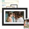 Apveelveer Cornice Digitale Legno Nero WiFi, 10,1 Frameo Portafoto Digitale 32 GB Memoria, Touchscreen IPS HD 1280 * 800, Rotazione Automatica, Condividi Foto/Video Tramite l'app Frameo, Regalo da Donna Uomo