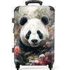 NoBoringSuitcases.com Valigia, Valigia Grande, Trolley Medio, Serratura TSA, Valigia Media, Valigia 20 kg, Trolley Grande, Suitcase Large, Valigia Grande 23 kg (67cm - 72L) (Panda Colorata - Rosso)